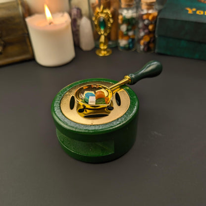 Manifestation Kit with Fire Paper & Wax Seal Stamps – Sigil Ritual Tools for Writing, Sealing & Releasing Intentions – Spiritual Self Care Gift for Manifestation – Witchy Cauldron Manifest Dreams Seal