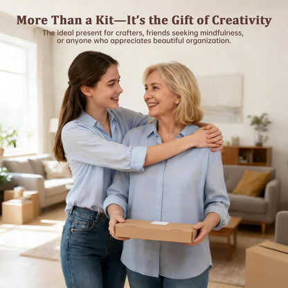 NBNQ Embroidery Stitch Book Kit for Beginners with Portable 10.65"x8.27" Loose-Leaf Cover, Includes 6 Fabric Pages, Complete Toolkit, Instructions and Videos.