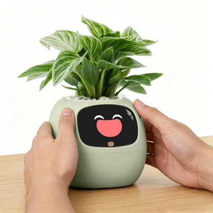 PLANTSIO Ivy Interactive AI Desk Companion, Smart Plant Pet with 100+ Expressions, Cute Indoor Planter for Office Decor, Unique Gift for Plant Lovers & Coworkers(Mint)