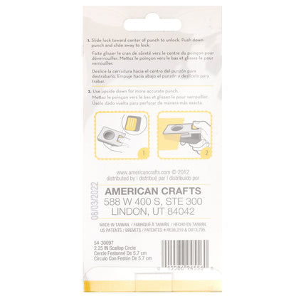 EK tools 2.25-Inch Scallop Circle Punch, Large, New Package, White