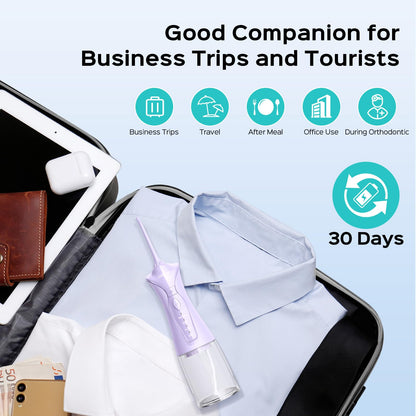 COSLUS Water Dental Flosser Pick for Teeth: 4 Modes Cordless Portable 300ML Larger Tank Water Teeth Cleaner IPX7 Waterproof Flossing Cleaning Picks for Home Travel Black C30(FC5360)