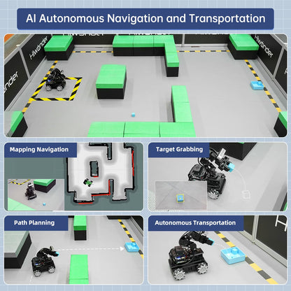 HIWONDER ROS2 Robot Car with ChatGPT Large AI Models, 6DOF Robotic Arm SLAM Mapping Navigation AI Vision Voice Control Scene Understanding ROS Education, LanderPi Starter Kit Without RaspberryPi