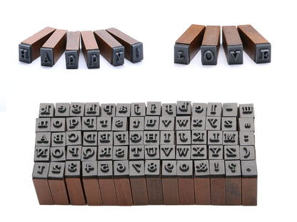 Rubber Stamp Letters Alphabets, Dedoot 70 pcs Alphabet Mini Stamps for Pottery Vintage Wooden Number and Letter Symbol for Clay Crafts, Card Making, Kids Painting