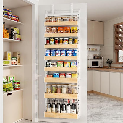 8-Tier Over The Door Pantry Organizer, Heavy-Duty Metal Wall Mount or Hanging