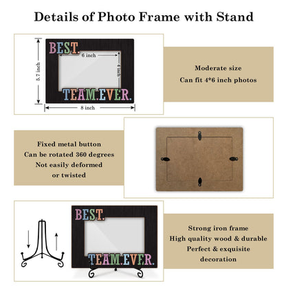 Qssfdgg Best Team Ever Picture Frame, Team Gifts for Employees Coworker Boss Staff, 4x6 Photos Frame with Stand for Home Office Tabletop Display Decorations-08