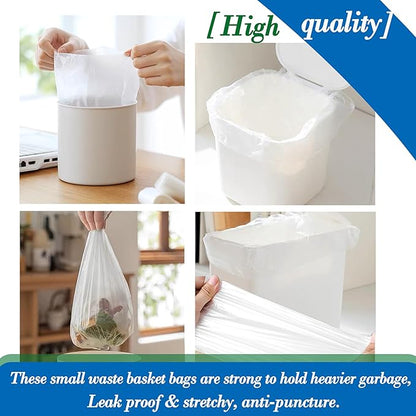 0.5 Gallon 250 pcs Mini Clear Trash Bags, Tiny Strong Garbage Bags, Small