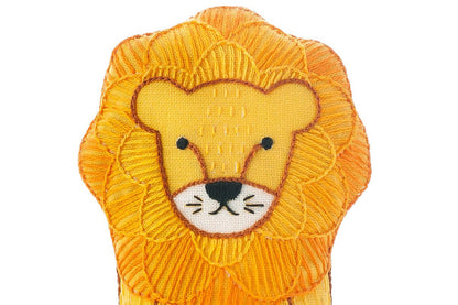 Kiriki Press DIY Embroidery Doll Kit - Skill Level 2 - Beginner to Advanced Embroidery Kits for Adults Teens (3 Skill Levels) Animal Embroidery Kit - Screen Printed Pattern (Lion - Level 2)