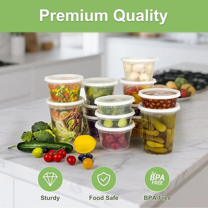 40 Sets Deli Containers with Lids 32 oz, Leak-Proof & BPA Free Airtight Takeout