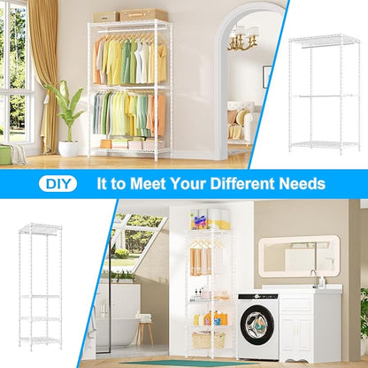 Ulif E10 Clothes Rack（With Stretchable Hanger Rod）Freestanding Clothing Racks