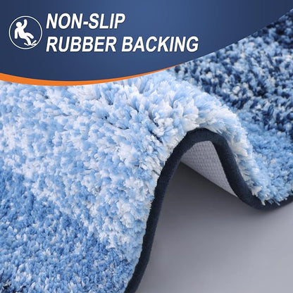 OLANLY Large Bathroom Rugs Mat 50x30, Extra Soft Absorbent Microfiber Bath Rugs, Rubber Backing, Quick Dry, Machine Washable Bath Mats for Bathroom Floor, Tub and Shower, Home Decor Accessories, Navy