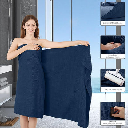 Bath Towel Set 4 Piece Oversized Bath Sheet 35"x70”Extra Large Bath Towel Soft