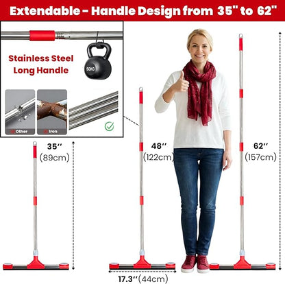 Heavy Duty Floor Squeegee for Concrete Floor – 17.3” EVA Foam Blade