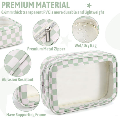 5PCS Diaper Bag Organizer Pouch Set,TSA Approved Toiletry Bag, Waterproof TPU Makeup Bag Set, Travel Organizer Bags for Women and Kids，Mothers Day Gifts