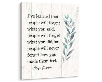 ARTINME Maya Angelou Quotes Motivational Wall Art for Office - Framed Encouragement Gifts - Inspirational Decor for Home 8x10 Inch