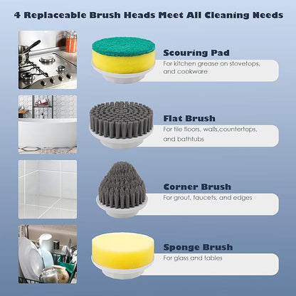 Electric Spin Scrubber Cordless Power Cleaning Brush