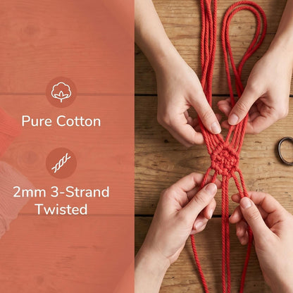 ZEAYEA 15 Rolls Macrame Cord, 2mm x 480 Yards Natural Cotton Twine String Cord, 3 Strand Twisted Soft Macrame Rope for Artworks, Wall Hanging, Plant Hangers, Crafts, Knitting, Wrapping String