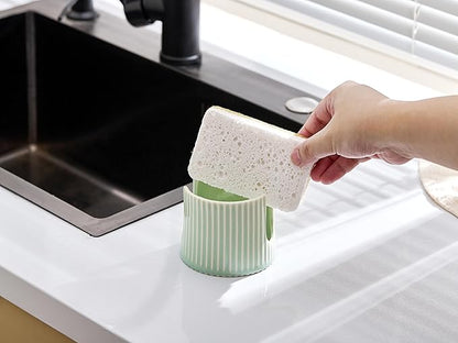 Ceramic Sponge Holder for Kitchen Sink, Sink Caddy Organizer, Dish Sponge