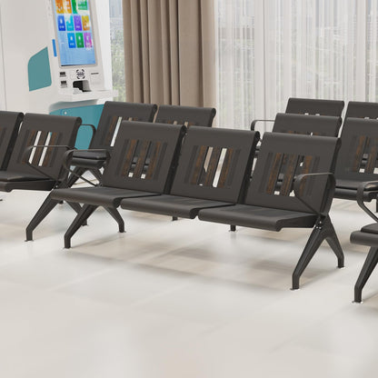 wonline Waiting Room Bench, Waiting Room Chairs with Arm, Office Furniture Lobby Conference Reception Bench Office Guest Seating for Clinic Airport Hospital Barber Salon Bank