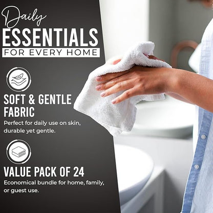 DAN RIVER 24 Pack Wash Cloths for Showering