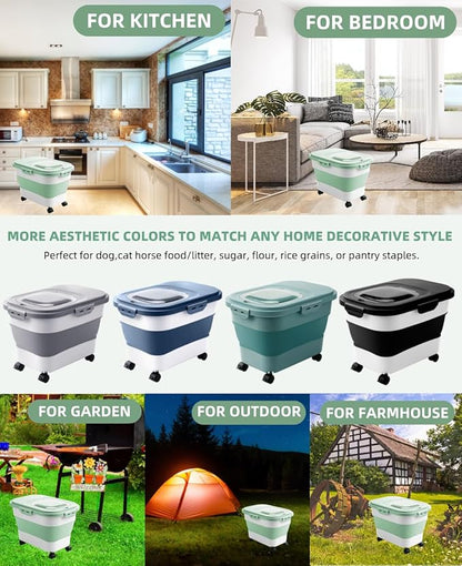 20-30 Lbs Rice Storage Container, Collapsible Food Storage Containers