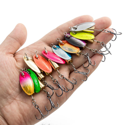 Dr.Fish 10 Pack Fishing Spinner Trout Spinner Spinnerbait Trout Lures Kits Inline Blades Bass Crappie Salmon Panfish Walleye Lures Freshwater Stream 1/4oz
