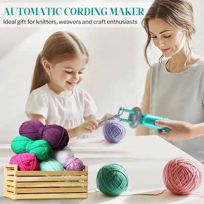 Enhon Cord Maker Portable Fringe Twister, Handheld Cord Maker for Craft Yarn Making Twister for Beginners (Patent Pending) (Green)