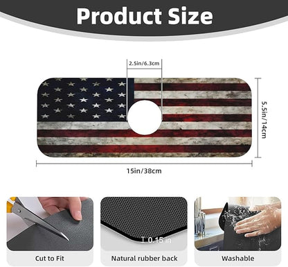 American flag Kitchen sink faucet pad, strong water absorption, anti slip