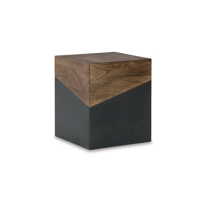 Signature Design by Ashley Trailbend Eclectic Accent End Table, Brown & Gunmetal