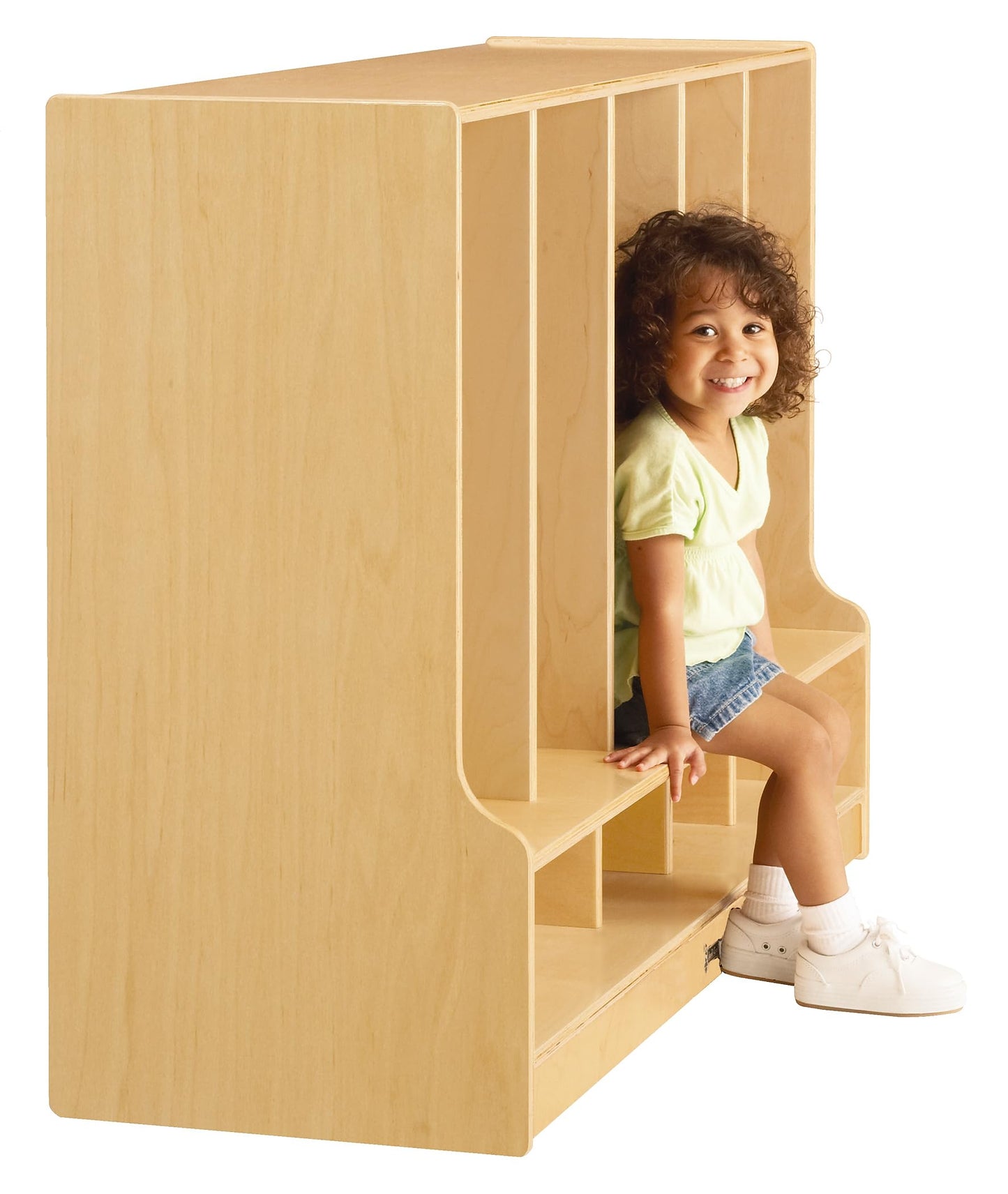 Jonti-Craft 6684JC Toddler 5 Section Coat Locker with Step, without Bins