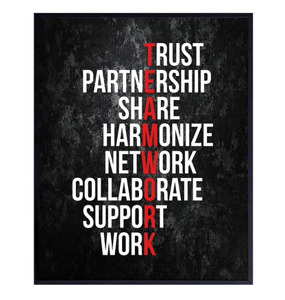 Motivational Office Wall Art Decor - 8x10 Decoration for Business, Home, Apartment - Great Inspirational Gift for Entrepreneur, Executive, Manager, Team Leader - Unframed Poster Picture