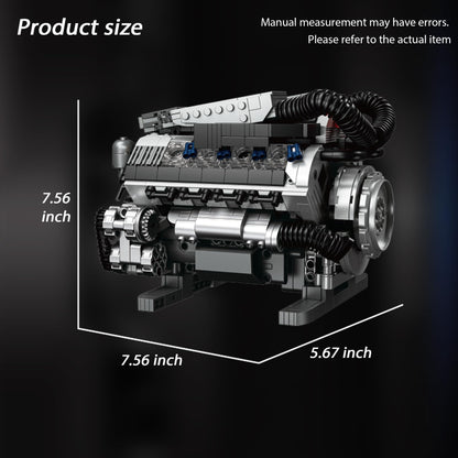 HUNKING Working V8 Engine Model Building Kit, Block-Compatible, Physical Science Experiment STEM Toy, Collectible Ornament and Creative Gift for Teens Aged 14+ and Adults(931 PCS)