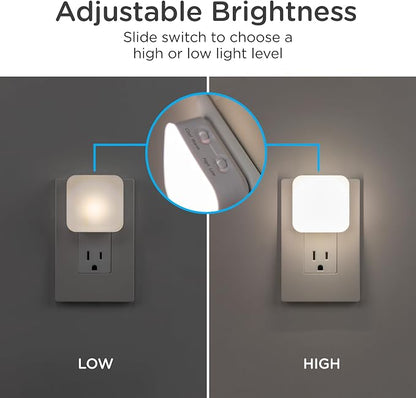 Lights by Night Night Lights Plug into Wall, Dimmable, Tunable White, 2-Pack, LED Plug in Nightlight, Dusk to Dawn Sensor, Adults, Kids Room, Bedroom, Bathroom, Nursery, Hallway, Kitchen, 82179