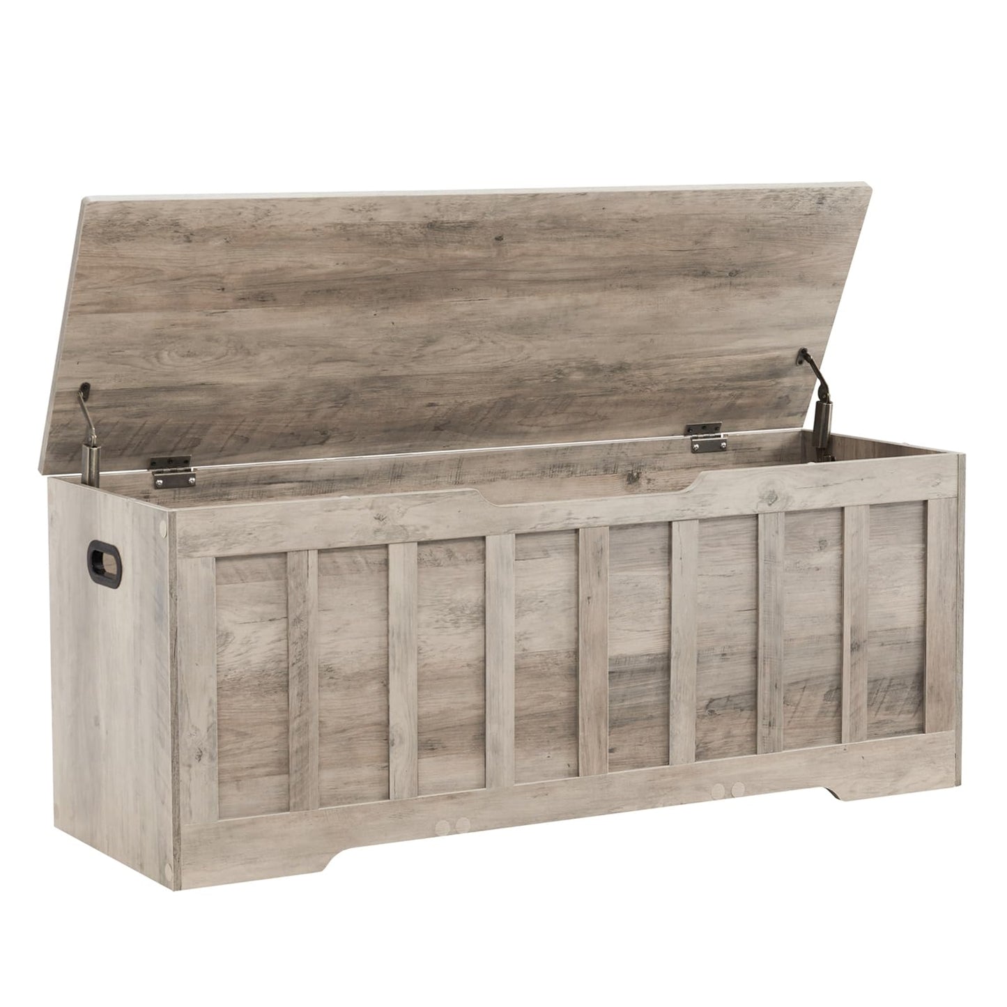 VANKILEY 47.2" Storage Chest Extra Large,Storage Trunk with 2 Safety Hinges,Wooden Storage Bench,Shoe Bench,47.2x15.7x19.1 Inch,Easy Assembly,Storage Bench for Bedroom,Living Room,entryway(Greige).