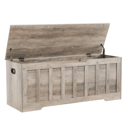VANKILEY 47.2" Storage Chest Extra Large,Storage Trunk with 2 Safety Hinges,Wooden Storage Bench,Shoe Bench,47.2x15.7x19.1 Inch,Easy Assembly,Storage Bench for Bedroom,Living Room,entryway(Greige).