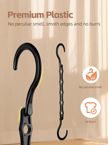 HOUSE DAY Space Saving Hanger 20 Pack Sturdy Black Magic Hangers