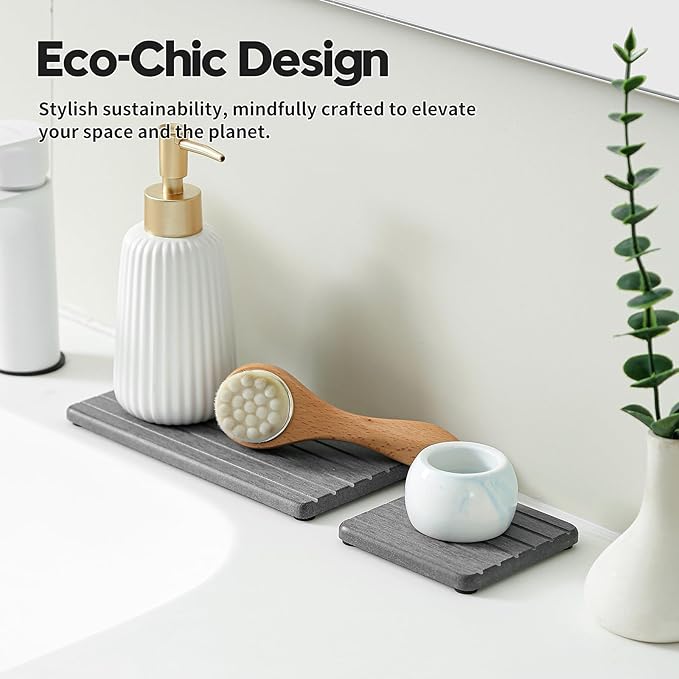 3 Pack Diatomite Stone Sink Tray, Water Absorbing Mat