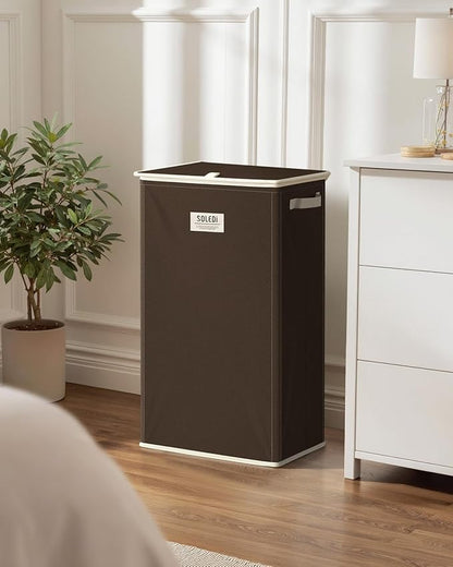 SOLEDI Laundry Hamper with Lid 100L Large & Tall Collapsible Laundry Basket