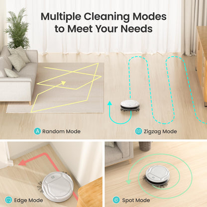 Lefant M210P Robot Vacuum Cleaner, Super Thin, Powerful Suction, Quiet, Self-Charging, Ideal for Pet Owners, Cleans Hard Floors to Medium-Pile Carpets, 120 Mins Runtime, APP/WiFi/Alexa Control, Gray