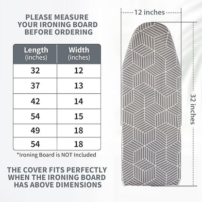 Seiritex Over The Door Ironing Board Cover 14 x 42 inch, Thick Padding and Heat