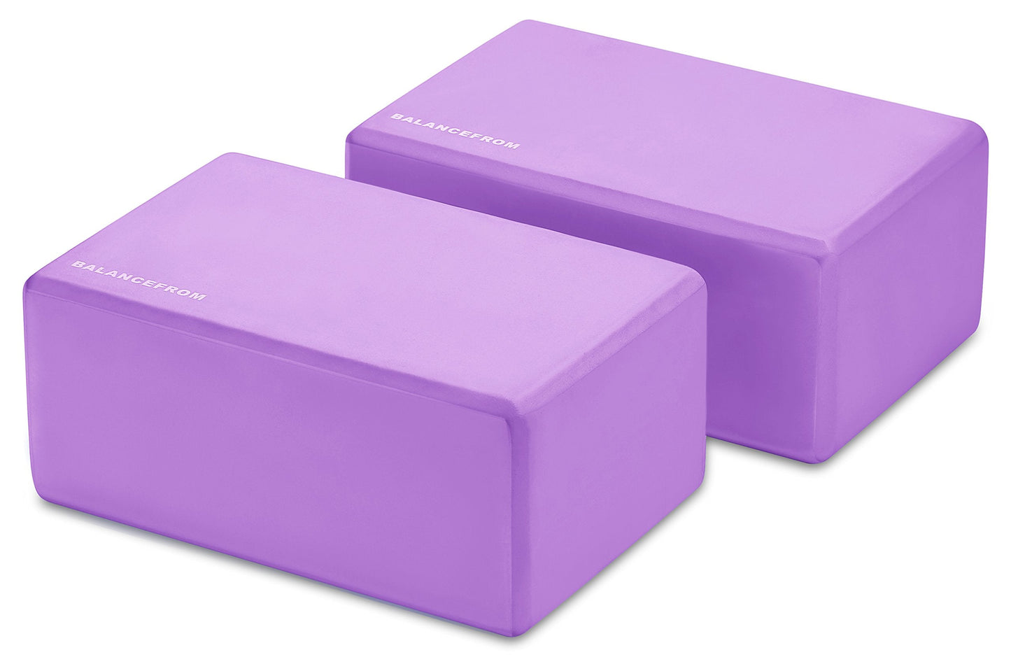 Fitvids Set of 2 High Density Yoga Blocks, 9"x6"x4" Each, Pair, Multiple Colors