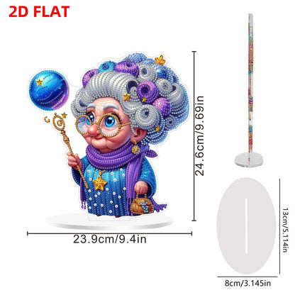 C'eitura DIY Diamond Painting Desktop Ornament - Double Sided Crystal Art Rhinestone Tabletop Decor, Magic Grandma Series Crafts Kit for Adults & Beginners, Home Office Table Decoration Gift, Acrylic