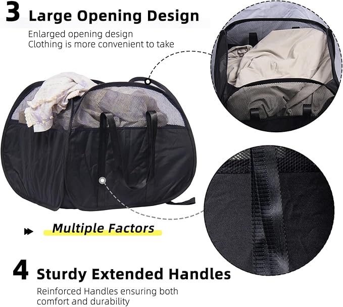 Collapsible Laundry Basket, 90L Foldable Pop Up Laundry Hamper