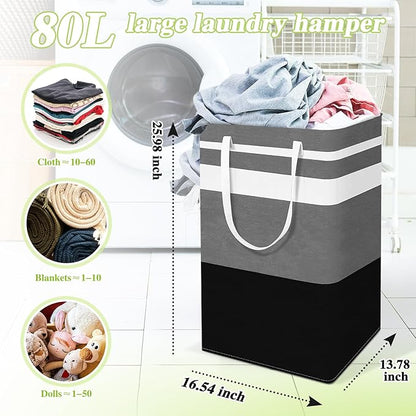2-Pack Foldable Laundry Basket, Large Laundry Baskets