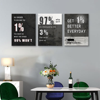 3 Piece Inspirational Canvas Wall Art Motivational Quotes Positive Success Print Pictures for Office Wall Decor Business Entrepreneur Poster Framed Artwork For Home Bedroom Decor [36''W x 16''H]