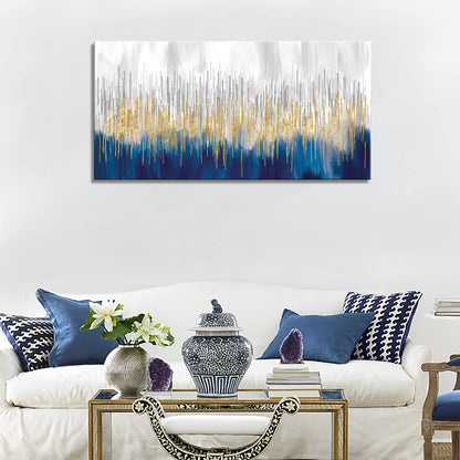 XXMWallArt FC3175 Abstract Wall Art Gold and Blue Canvas painting Artwork Painting Print for Living Room Bedroom Kitchen Home and Office Wall Decor