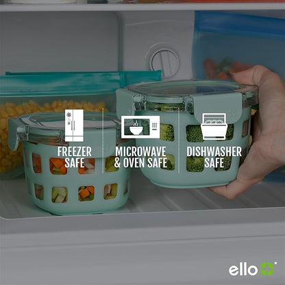 Ello Duraglass 2-Pack 2 Cup Reusable Glass Container Jar