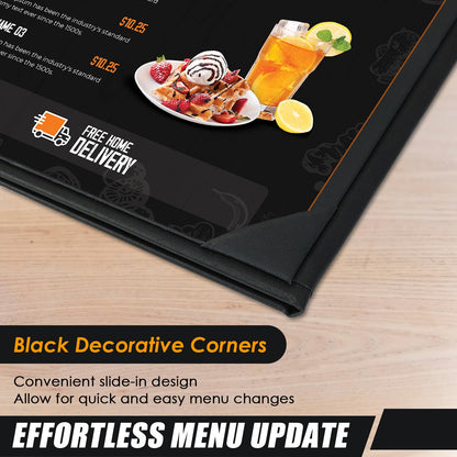 NATGAI Restaurant Menu Covers 8.5" x 11", 10 Packs PU Leather Menu Holders, Waterproof Double View Restaurant Menu Holders, Fit for Letter Size Restaurant Bar Cafe Hotel (2 View, 8.5"×11")