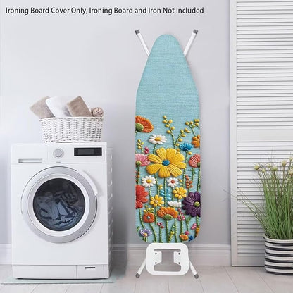 Sprowallow Colorful Daisy Ironing Board Cover Heavy Duty Iron Pad Covers Stain