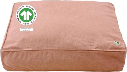 Molly Mutt Kyoto Dog Bed Duvet Cover, GOTS-Certified 100% Cotton Canvas Cover for Dog, Puppy, or Cat Bed, Durable, Washable, and Free of Harmful Chemicals, Medium/Large, 27"x36"x5", Dusty Pink