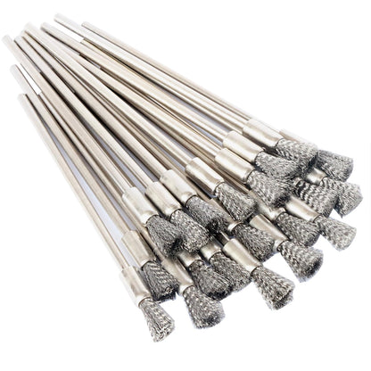 20pcs Scratch Brush Pen Set, Stainless Steel Bristles Pen Style Prep Sanding Brush,Removing Corrosion and Rust, Electrical Circuit Boards and so on (20pcs Stainless Steel)